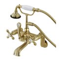 Kingston Brass AE57T7 Wall Mount Tub Faucet with Hand Shower, Brushed Brass AE57T7